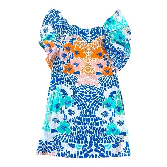 Oliphant Mosaic 100% Cotton Roman Sleeves Puff Sleeves Dress Sz XS - Picture 2 of 6